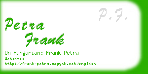 petra frank business card
